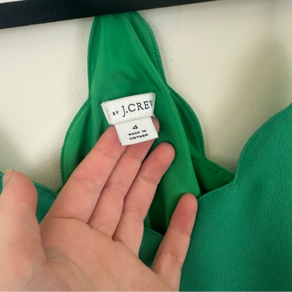 J. Crew Green Scallop Trim Cami Blouse Size 4 Women's - Picture 4 of 5